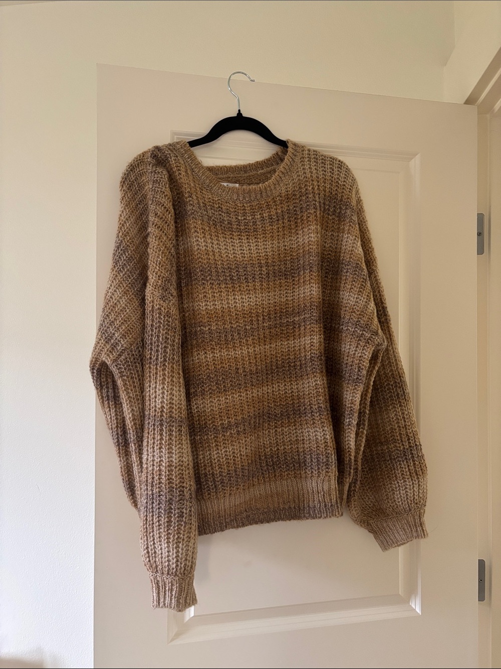 O’Neill Cozy Chunky Knit Sweater in Heathered Beige and Brown